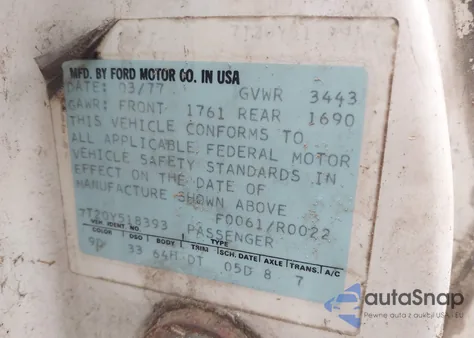 1977 Mercury Bobcat from USA, damaged, VIN 7T20Y518393